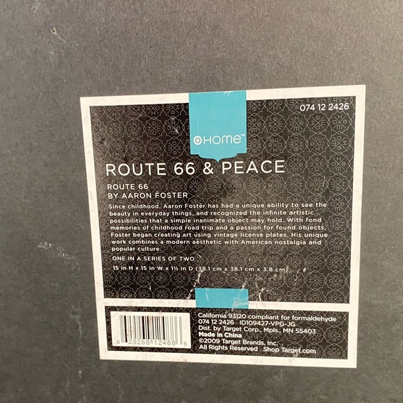 Route 66 3D Wood Metal Plastic Wall Art Framed Mini Licence plates 15"x15"x2" - Picture 6 of 10